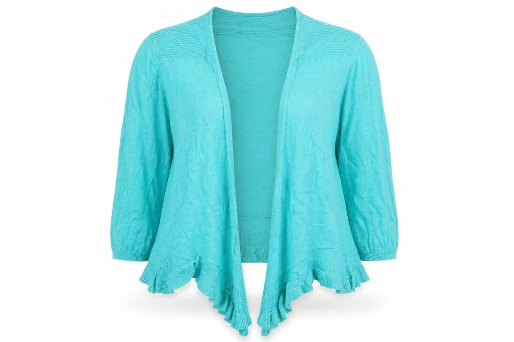 Bonmarché Womens Green V-Neck Viscose Cardigan Jumper Size M