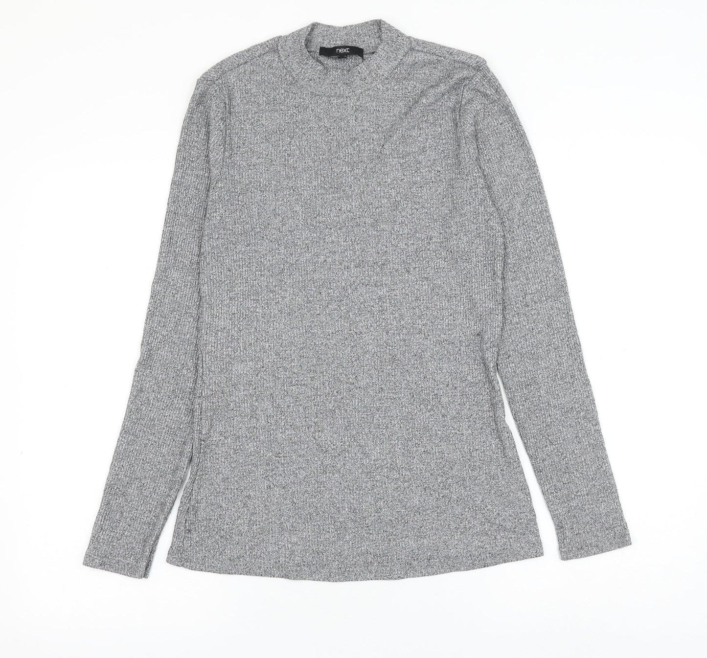 NEXT Womens Grey Round Neck Polyester Pullover Jumper Size 14