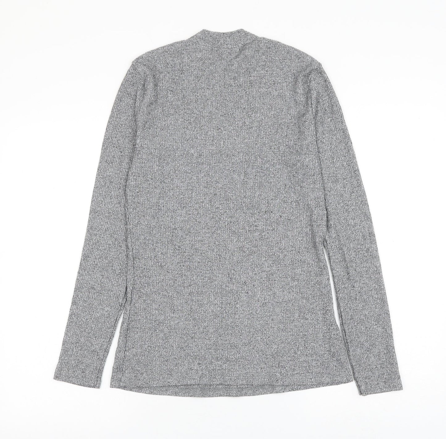 NEXT Womens Grey Round Neck Polyester Pullover Jumper Size 14