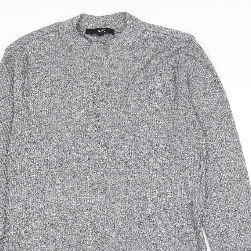 NEXT Womens Grey Round Neck Polyester Pullover Jumper Size 14