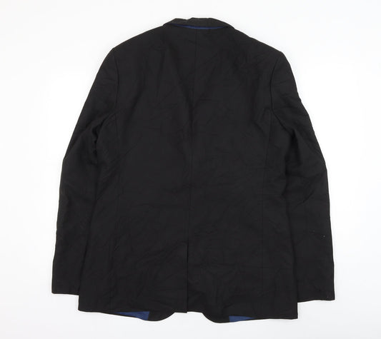 riveris Mens Black Polyester Jacket Suit Jacket Size 42