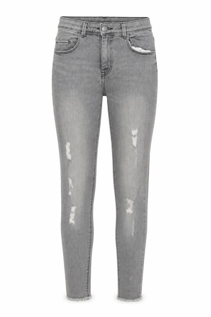 Candy Couture Girls Grey Cotton Skinny Jeans Size 14 Years Regular Button - Distressed Look