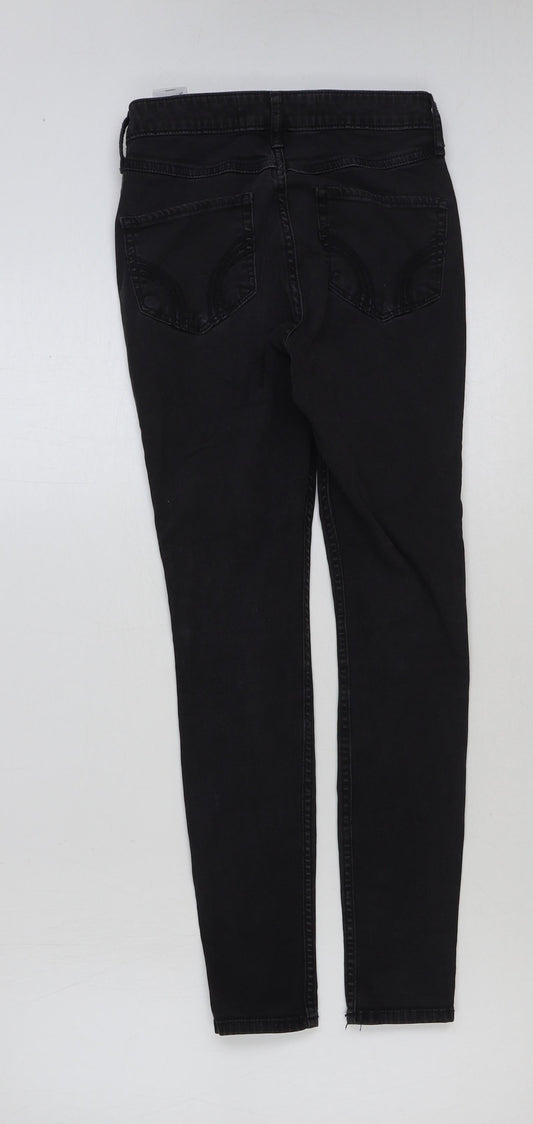Hollister Womens Black Cotton Skinny Jeans Size 25 in L27 in Regular Button