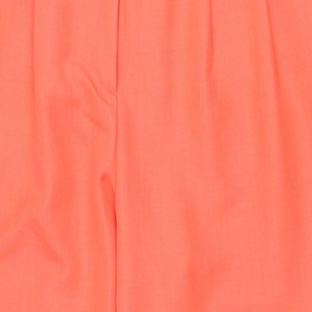 ASOS Womens Orange Polyester Trousers Size 10 L25.5 in Regular Zip