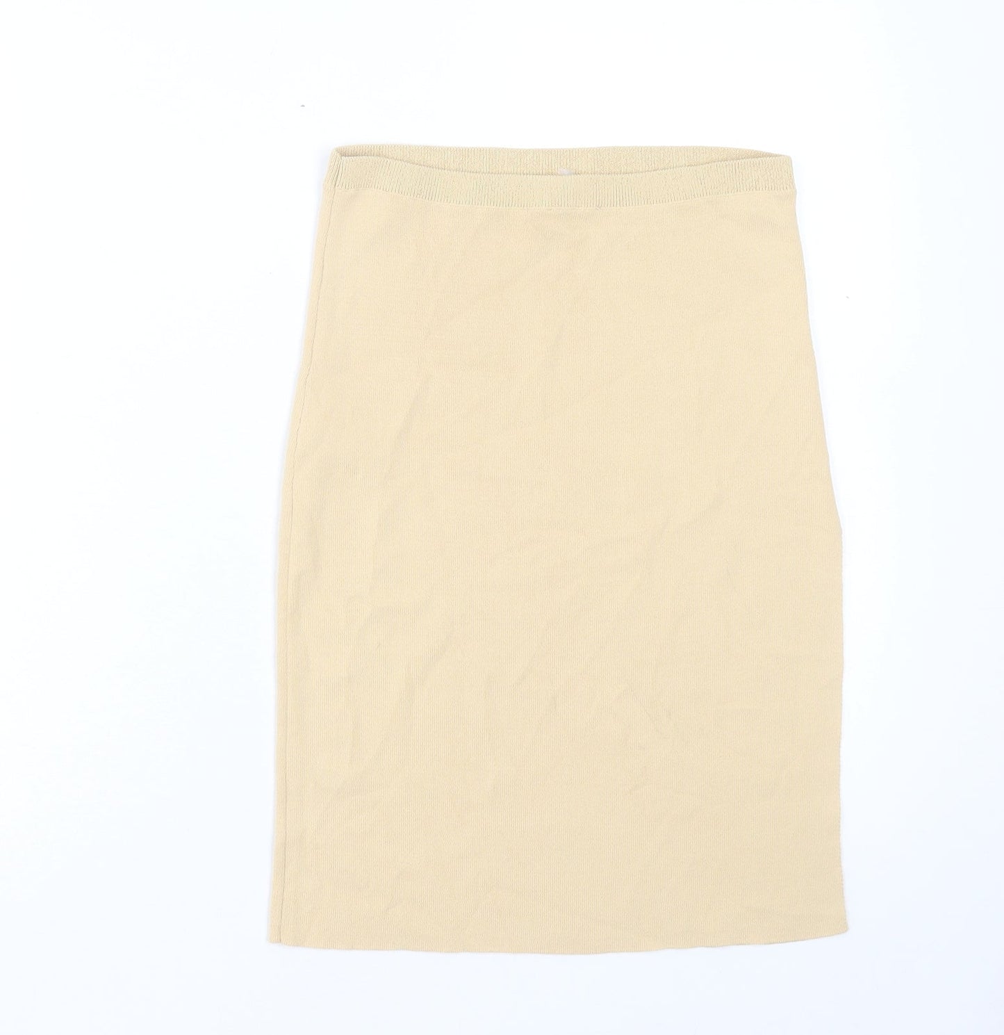 Zara Womens Ivory Viscose A-Line Skirt Size L