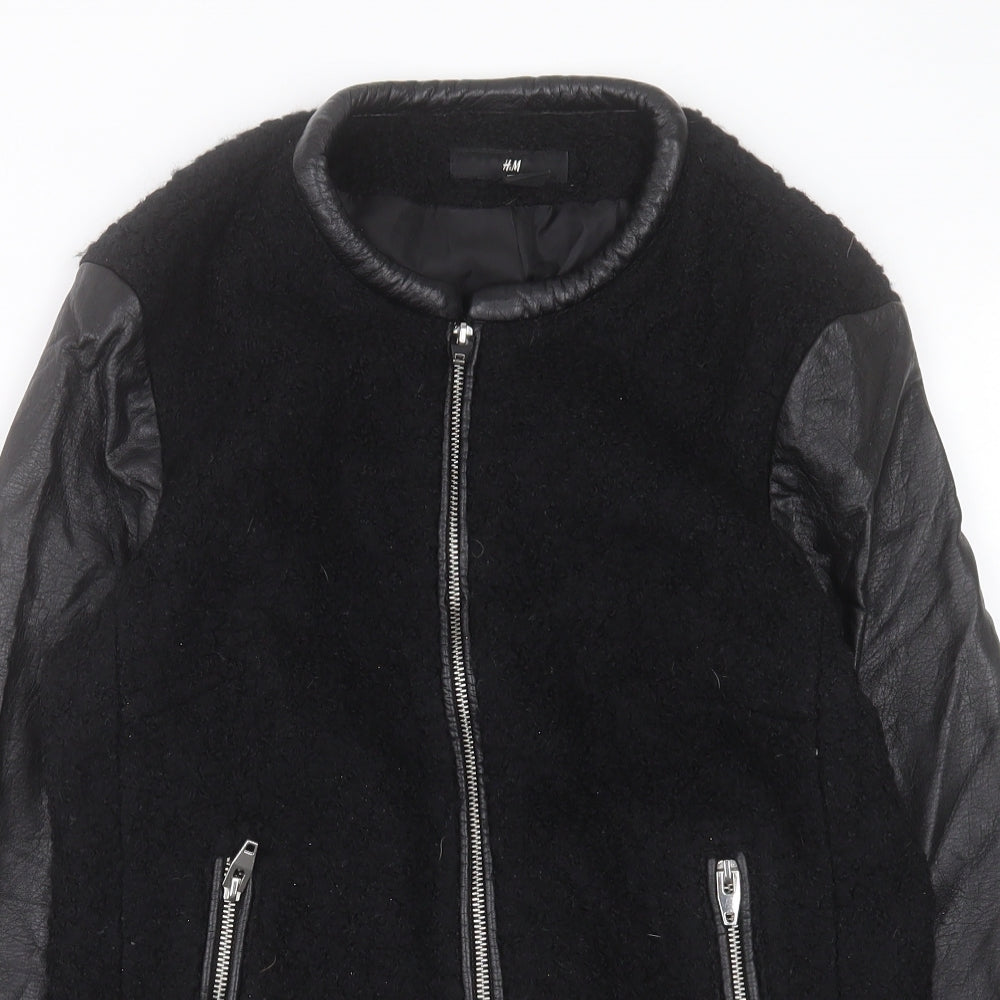 H&M Womens Black Jacket Size 14 Zip