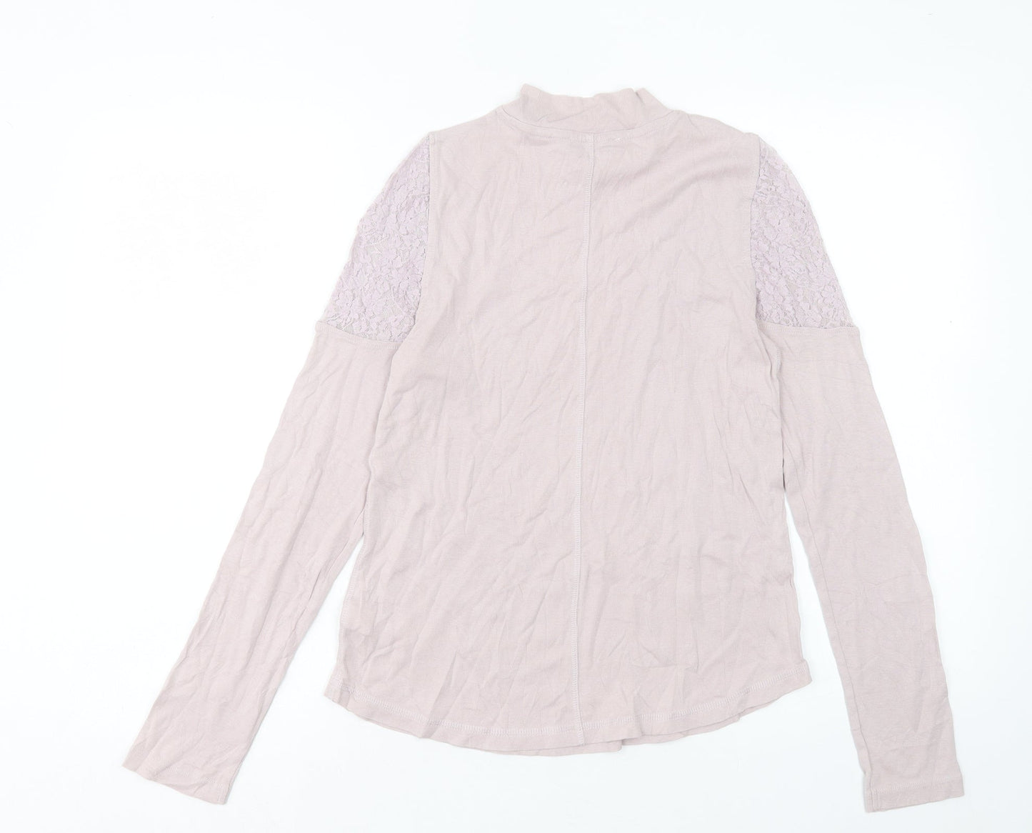 NEXT Womens Purple Cotton Basic T-Shirt Size 12 Round Neck