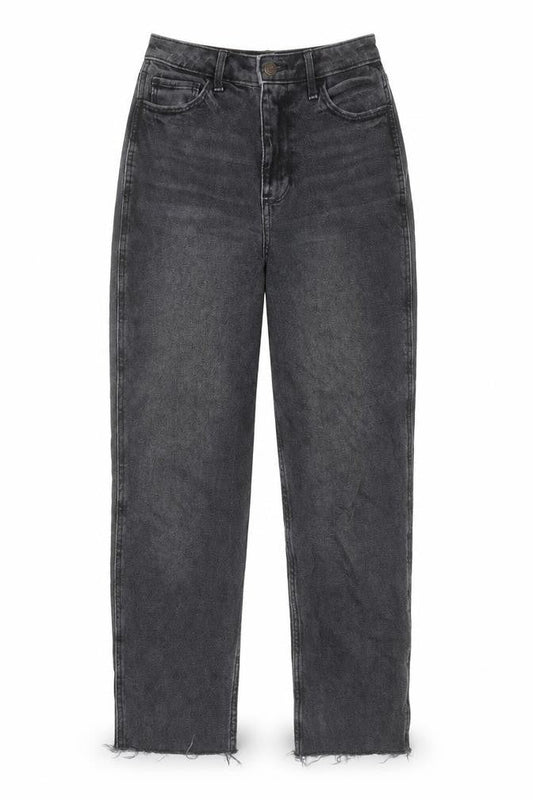 Hollister Womens Black Cotton Straight Jeans Size 25 in L25 in Regular Button