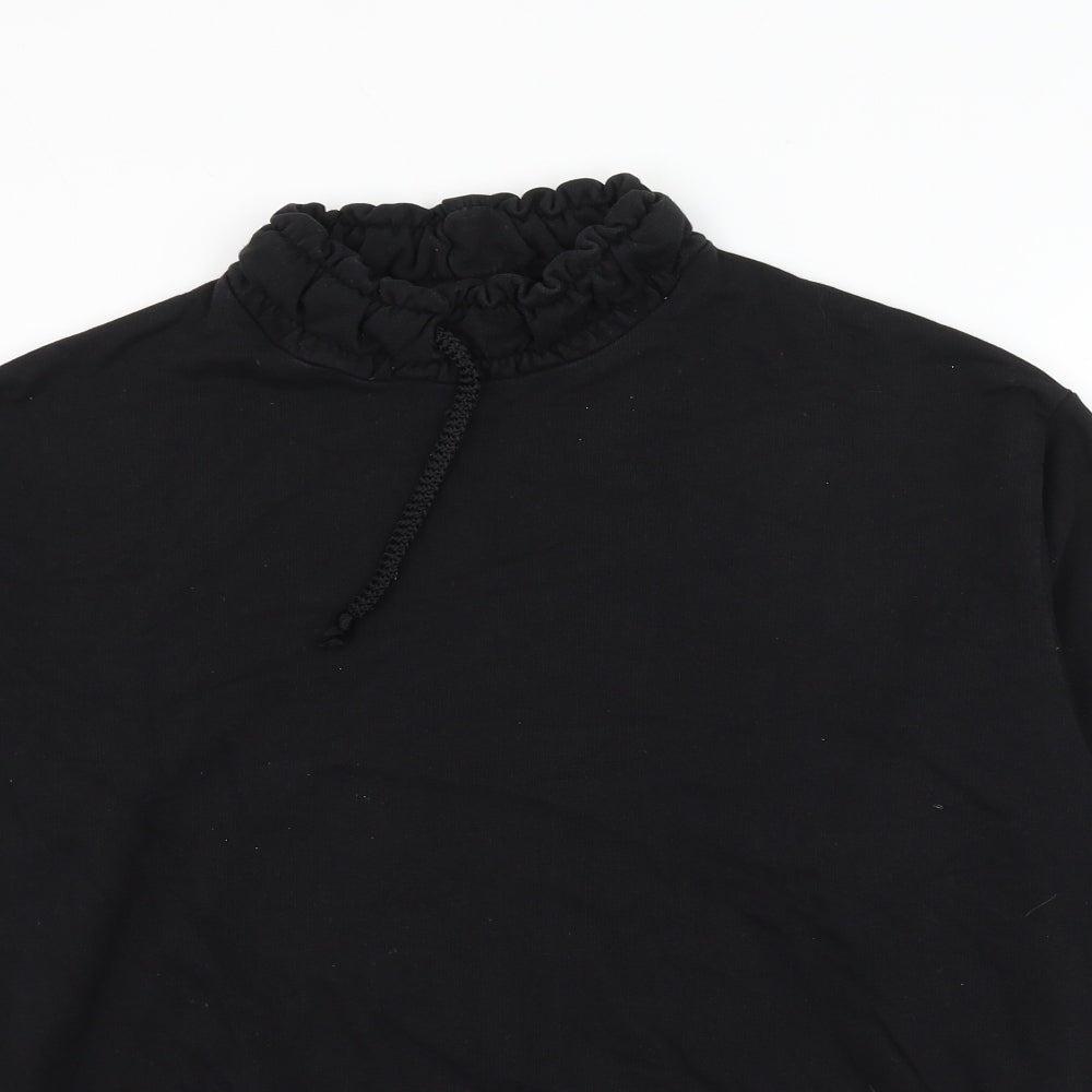 Topshop Womens Black Cotton Pullover Sweatshirt Size 10 Pullover