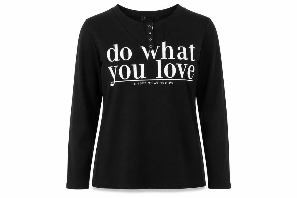 Rainbow Womens Black Polyester Basic T-Shirt Size M V-Neck - Do What You Love