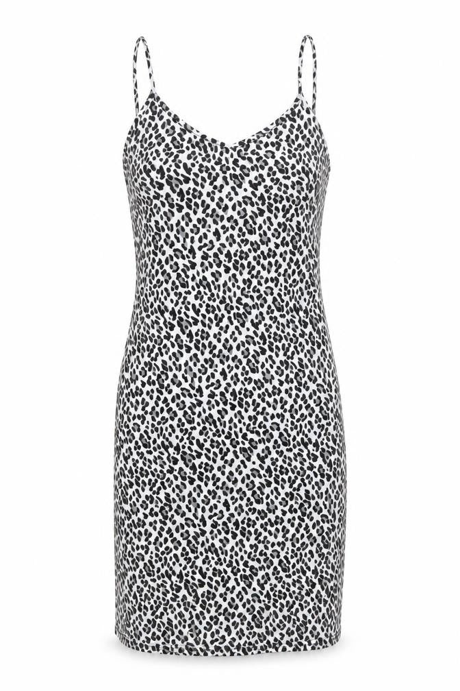 Boohoo Womens White Animal Print Polyester Bodycon Size 10 V-Neck Pullover