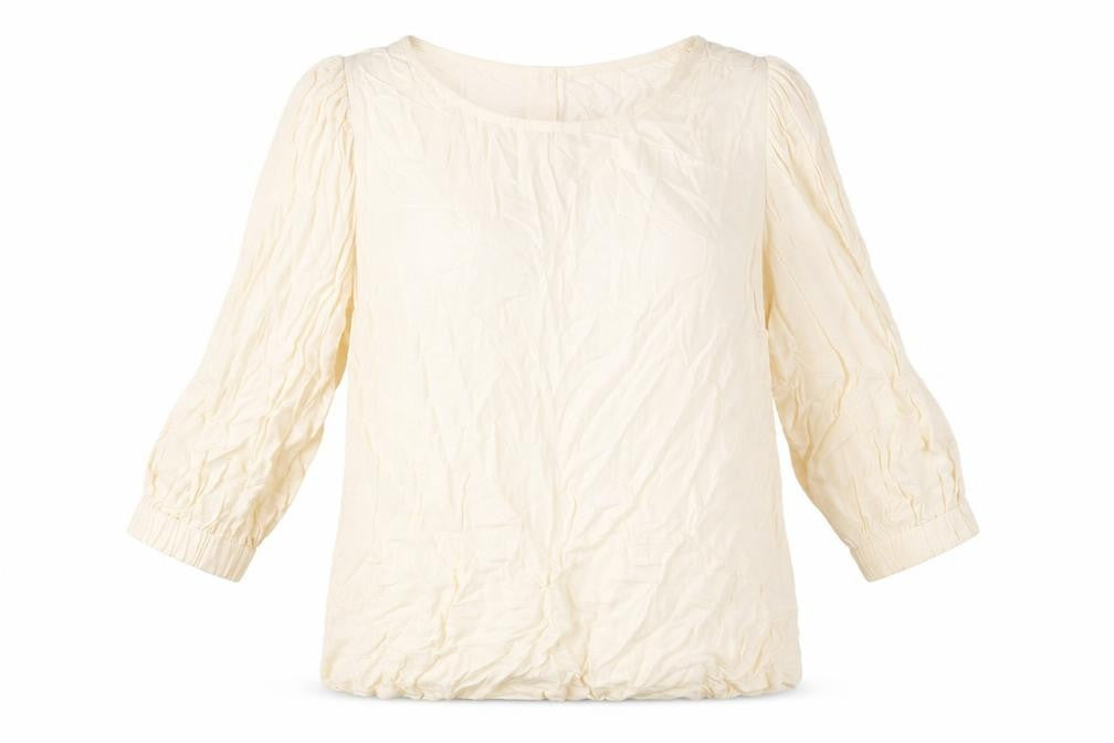 Marks and Spencer Womens Ivory Viscose Basic Blouse Size 12 Round Neck