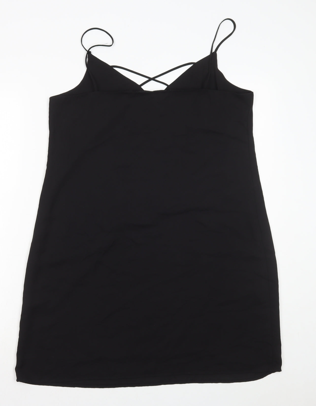 Pimkie Womens Black Polyester Slip Dress Size L V-Neck Pullover