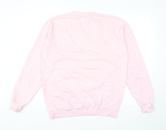 Stylewise Womens Pink Cotton Pullover Sweatshirt Size S Pullover