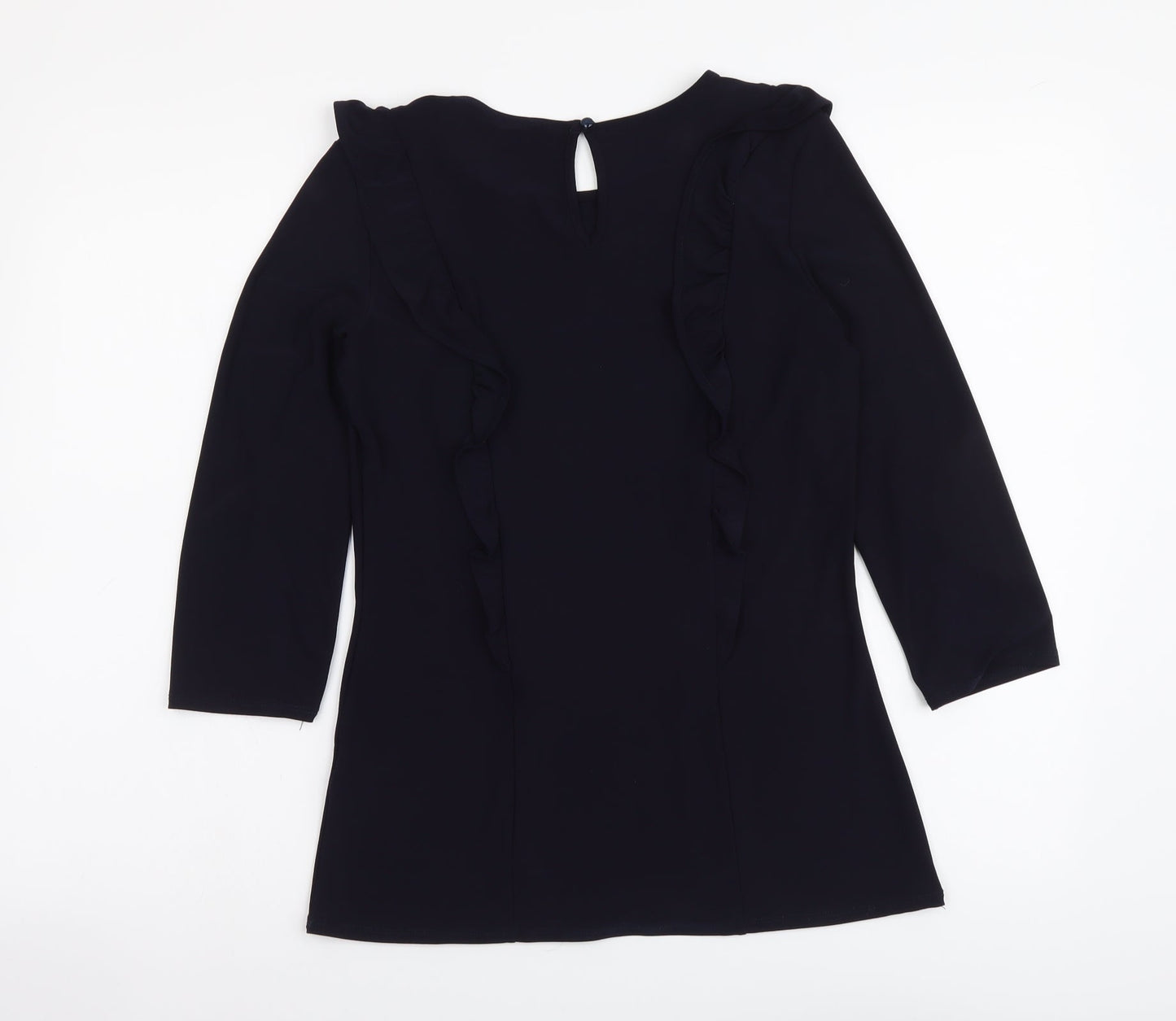 Dorothy Perkins Womens Blue Polyester Basic Blouse Size 10 Round Neck