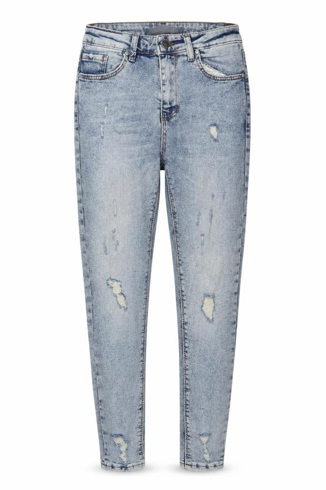 Ambar Womens Blue Cotton Skinny Jeans Size 27 in L26 in Regular Button - Distressed Look