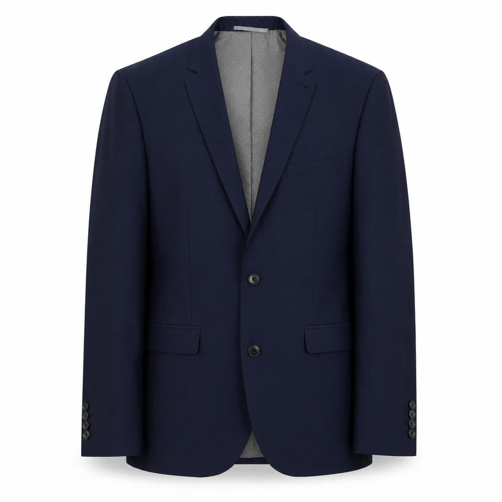 Marks and Spencer Mens Blue Wool Jacket Suit Jacket Size 42 - Shoulder Pads