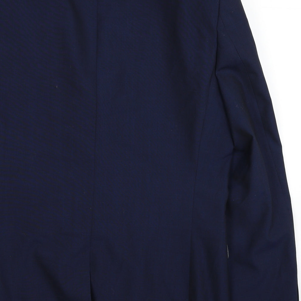 Marks and Spencer Mens Blue Wool Jacket Suit Jacket Size 42 - Shoulder Pads