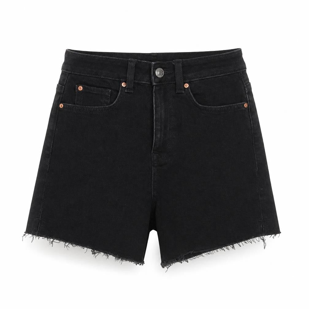 Marks and Spencer Womens Black Camel Cut-Off Shorts Size 6 L5 in Regular Button