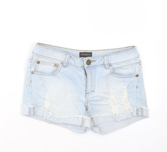WareDenim Womens Blue Cotton Boyfriend Shorts Size 8 L3 in Regular Button