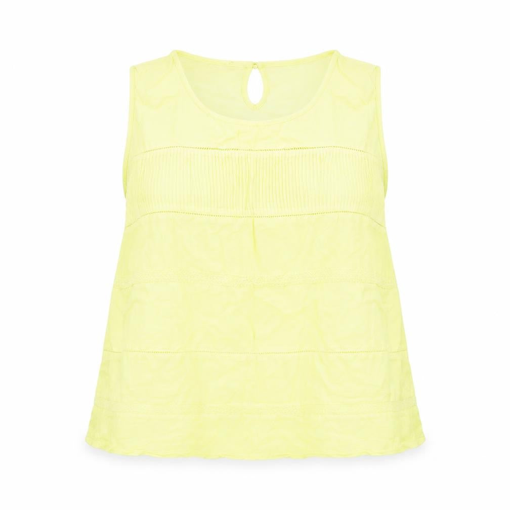 Monsoon Womens Yellow Linen Basic T-Shirt Size 14 Boat Neck