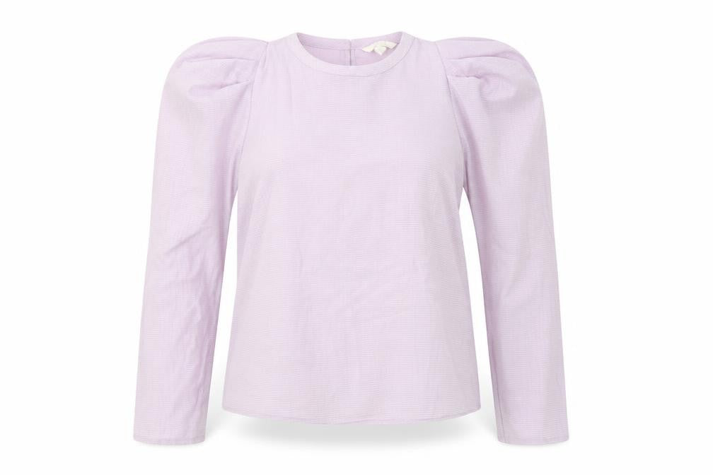 H&M Womens Purple Polyester Basic Blouse Size M Round Neck