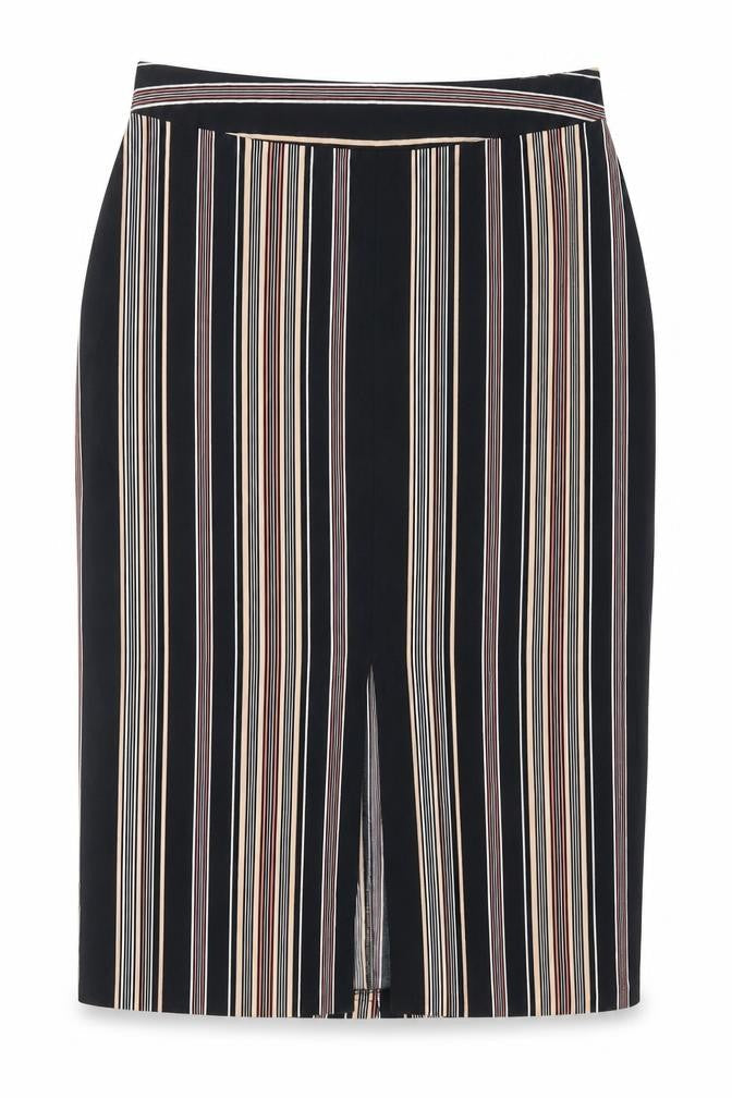 Miss Selfridge Womens Multicoloured Striped Polyester Straight & Pencil Skirt Size 14 Zip