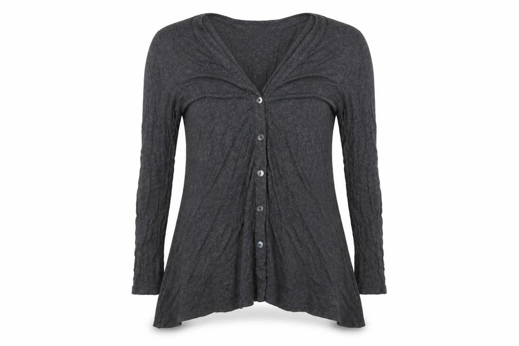 Velvet Womens Grey V-Neck Rayon Cardigan Jumper Size S