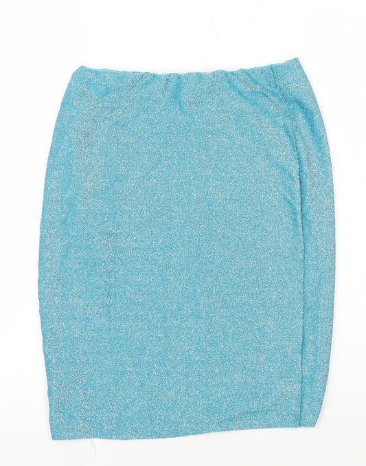 Vestidos Womens Blue Cotton Straight & Pencil Skirt Size L