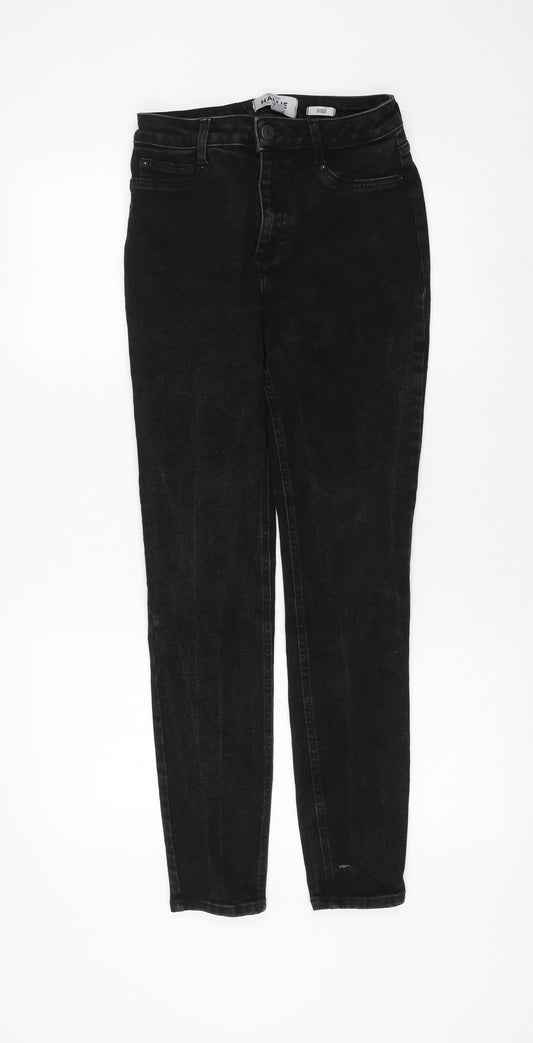 newloo Womens Black Cotton Skinny Jeans Size 10 L27 in Regular Zip