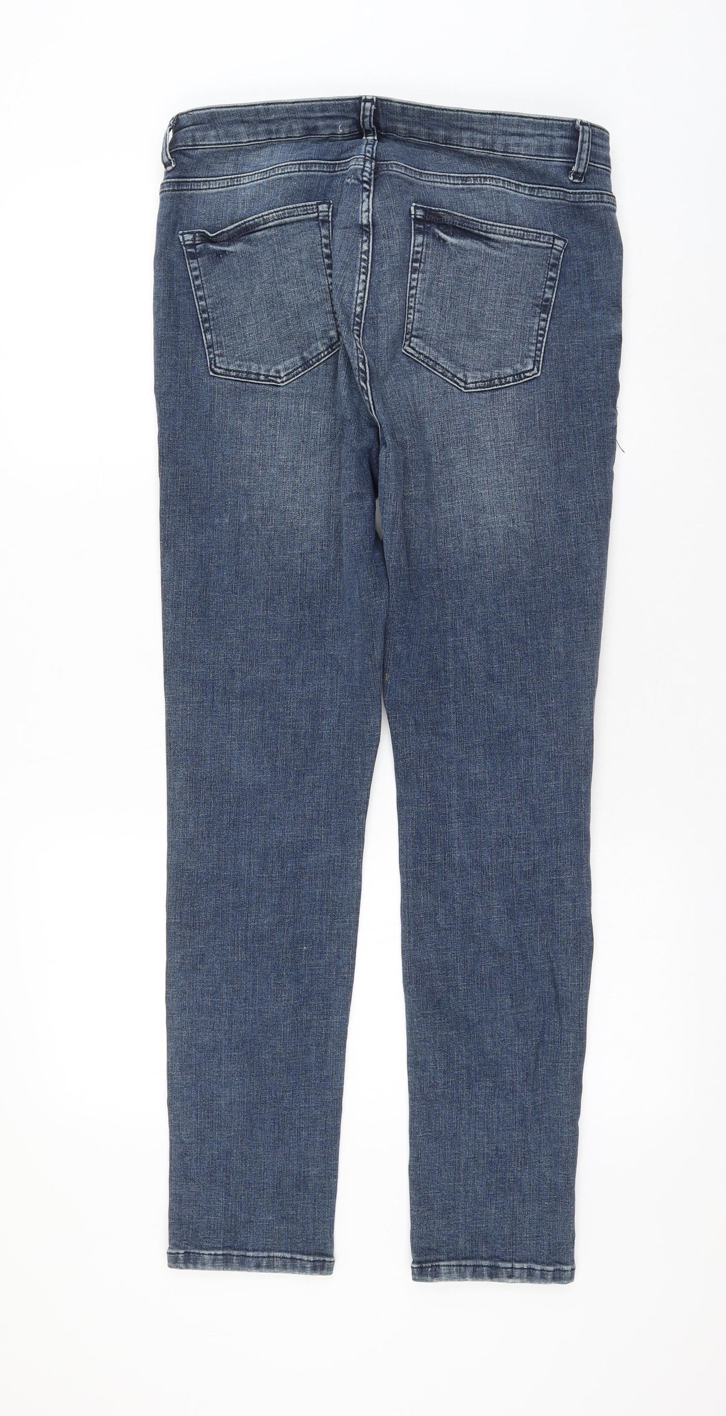 Preworn Womens Blue Polyester Skinny Jeans Size 32 in L29 in Regular Zip