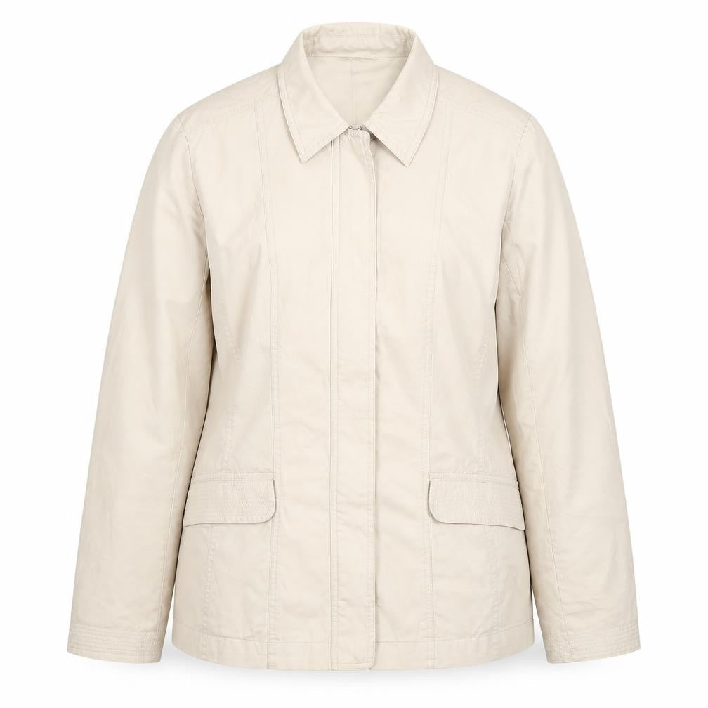 Maine New England Womens Beige Jacket Size 14 Zip