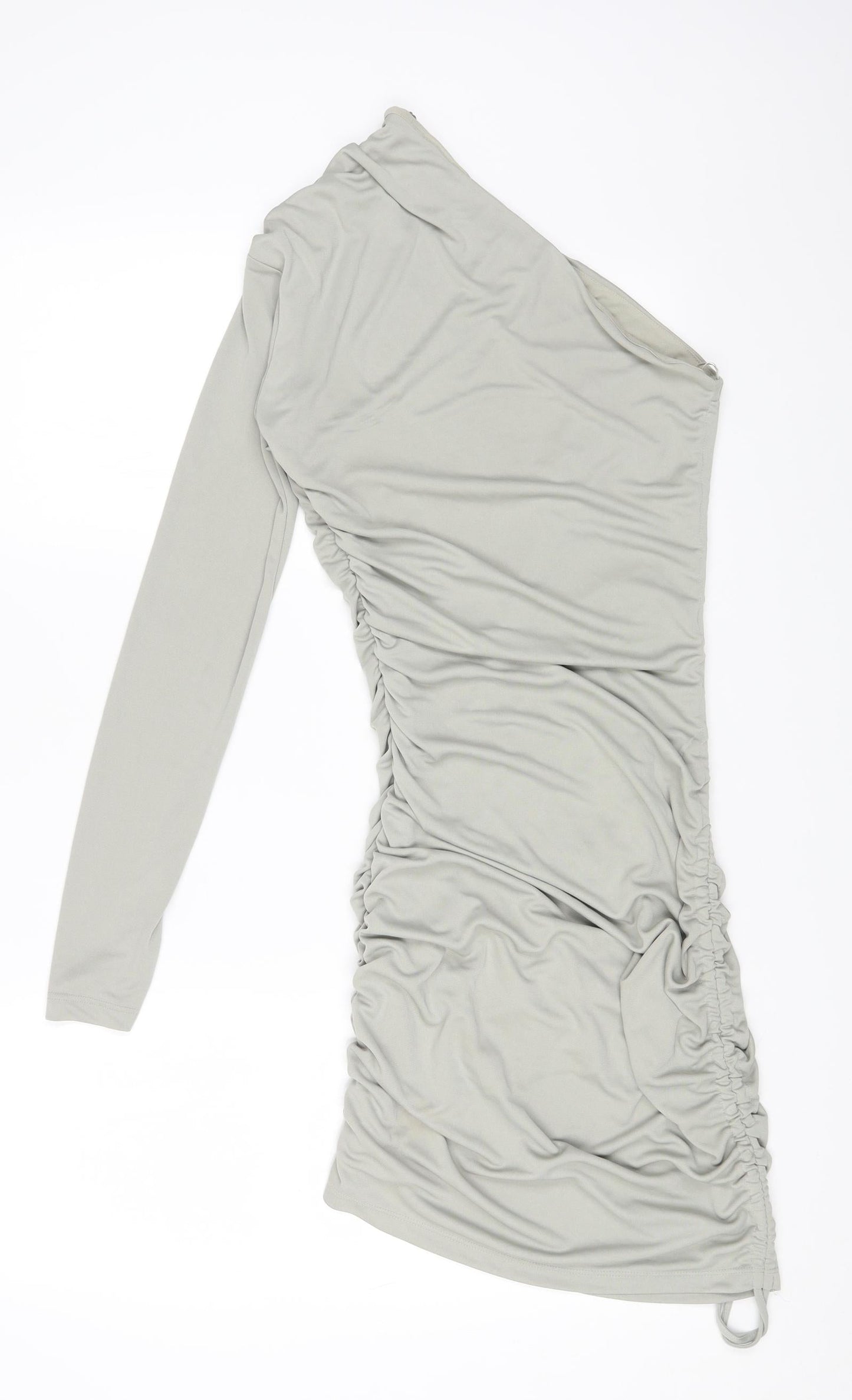 Zara Womens Grey Polyester Bodycon Size XS Off the Shoulder Zip