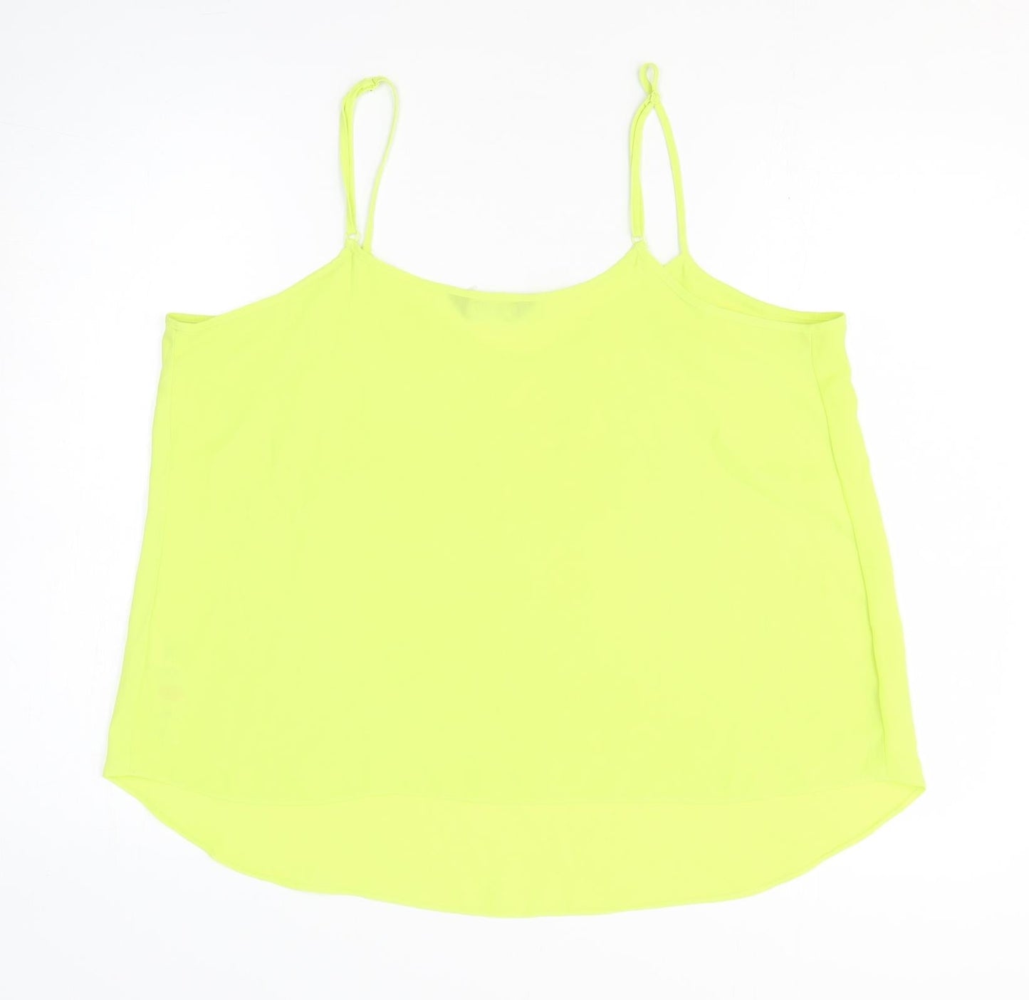 Dorothy Perkins Womens Yellow Polyester Basic Tank Size 16 V-Neck