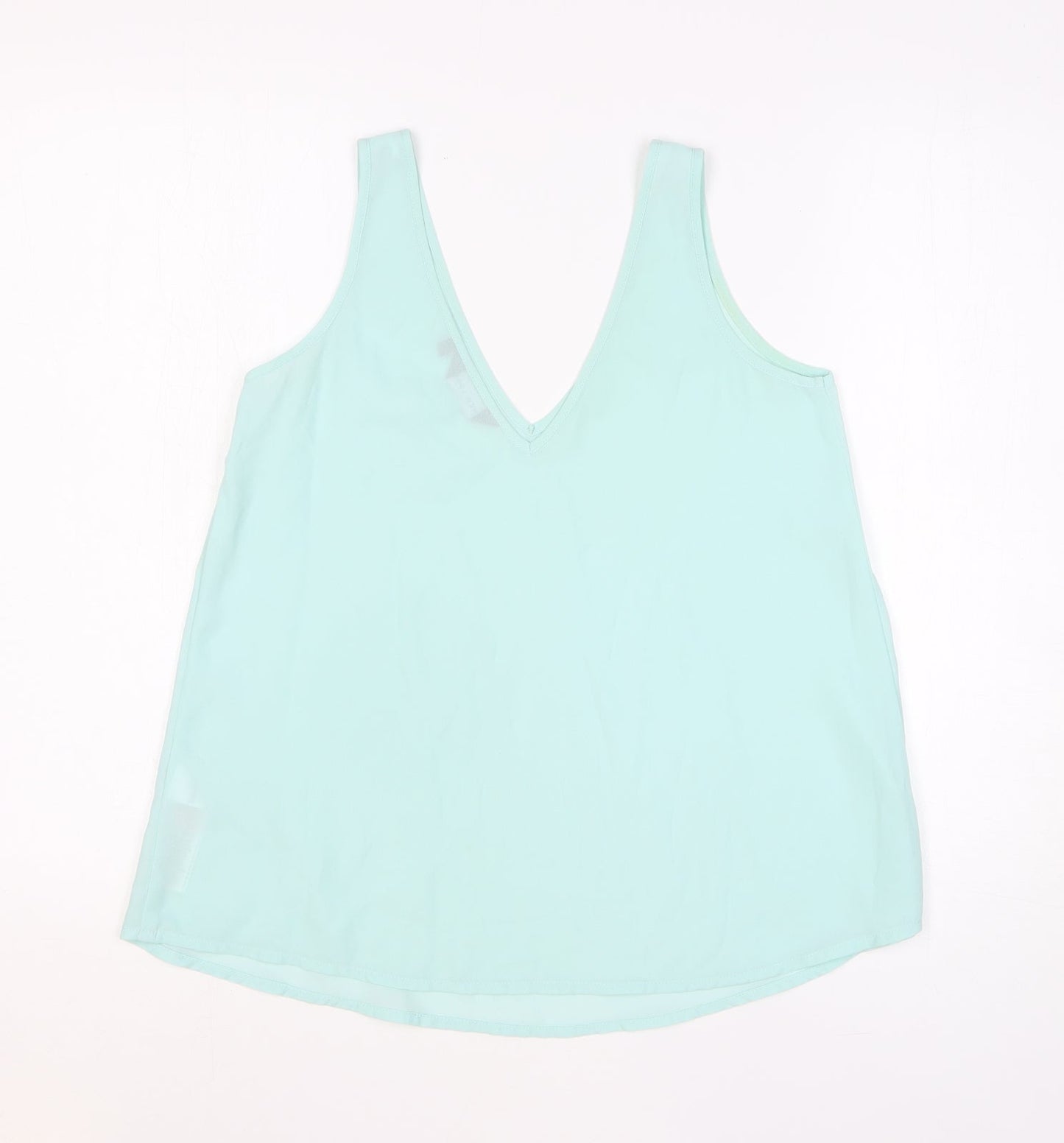 Dorothy Perkins Womens Blue Polyester Basic Tank Size 8 V-Neck