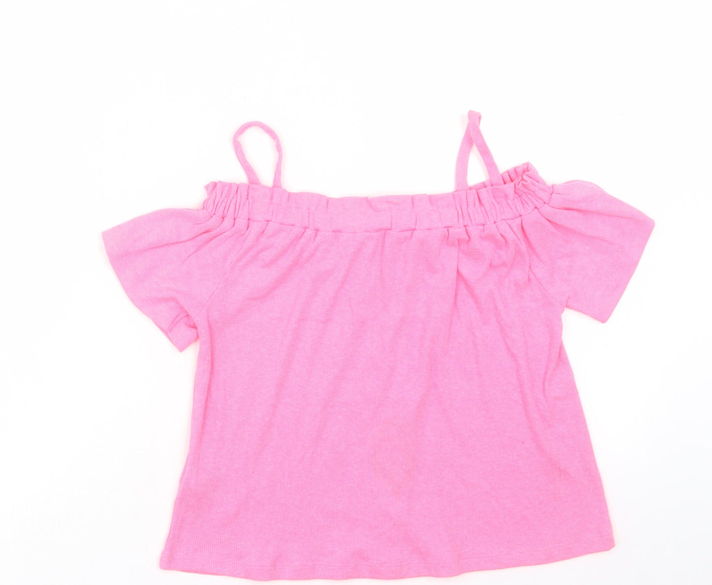Primark Girls Pink Polyester Basic Tank Size 10-11 Years Square Neck Pullover