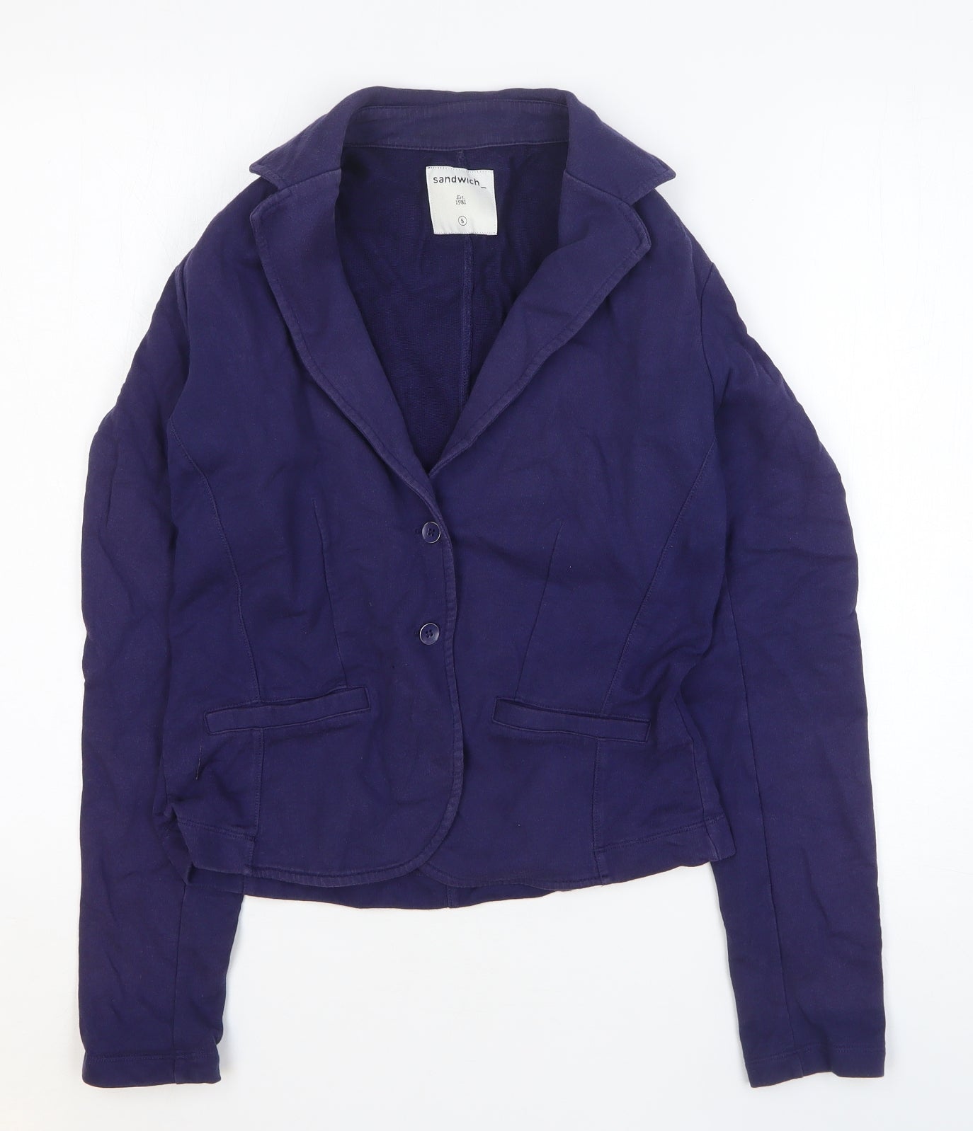 Sandwich Womens Blue Jacket Blazer Size S Button