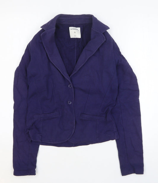 Sandwich Womens Blue Jacket Blazer Size S Button