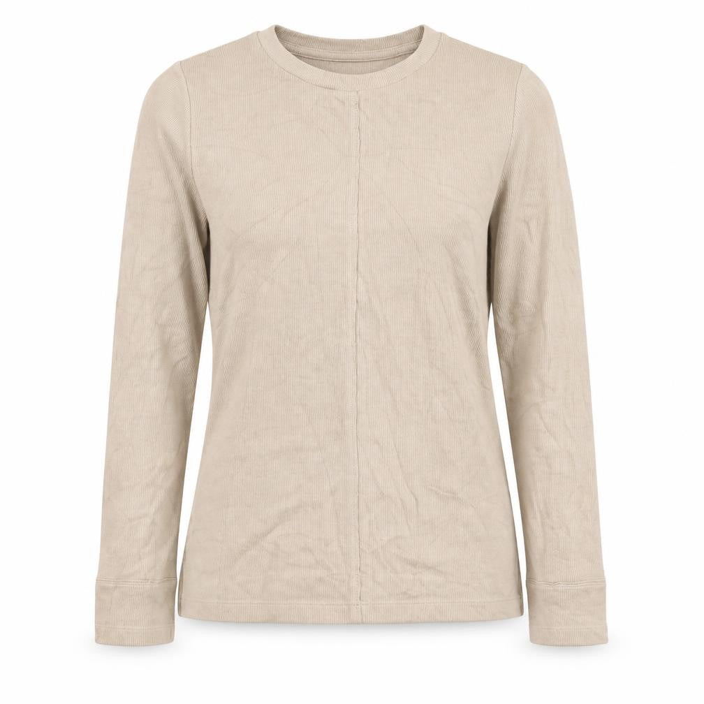 Marks and Spencer Womens Beige Round Neck Cotton Pullover Jumper Size 8