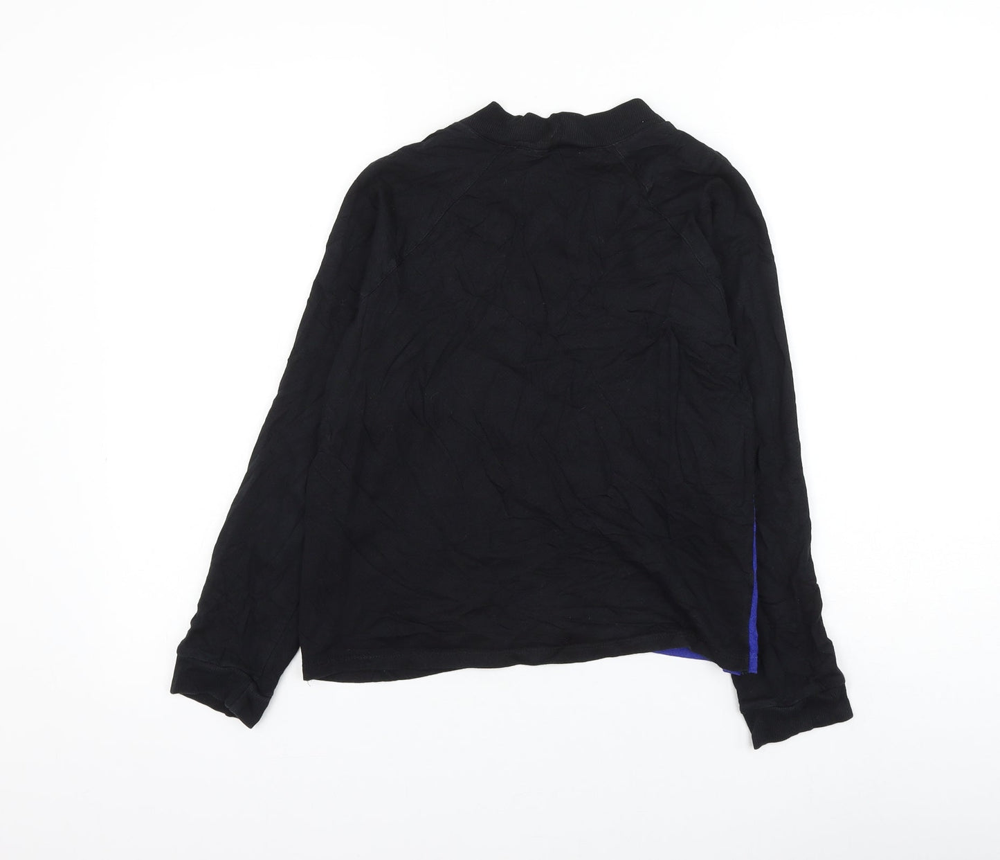 Select Womens Black Colourblock Cotton Pullover Sweatshirt Size 12 Pullover