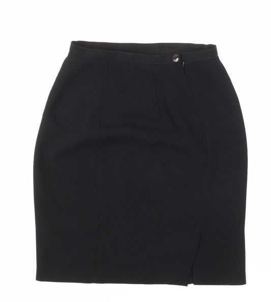 Classics collection Womens Black Polyester Straight & Pencil Skirt Size 10 Zip
