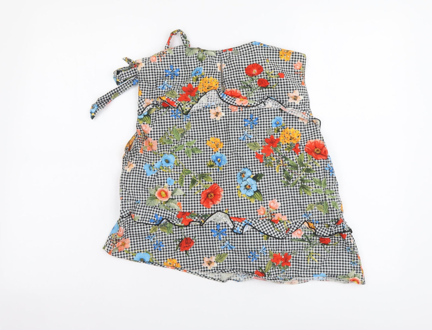 Zara Womens Multicoloured Floral Cotton Basic Tank Size M Round Neck