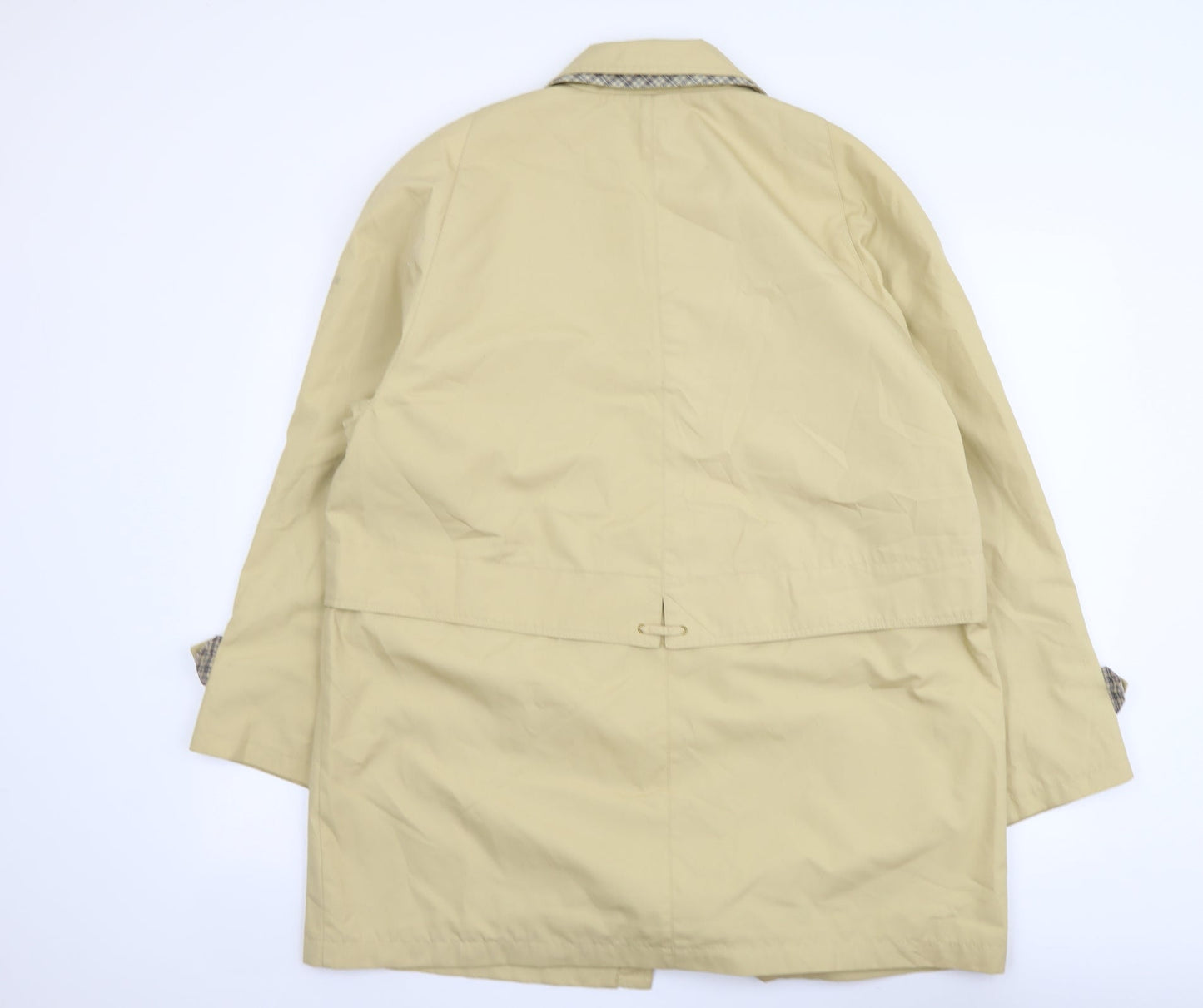 Compliments Womens Beige Pea Coat Coat Size 16 Button