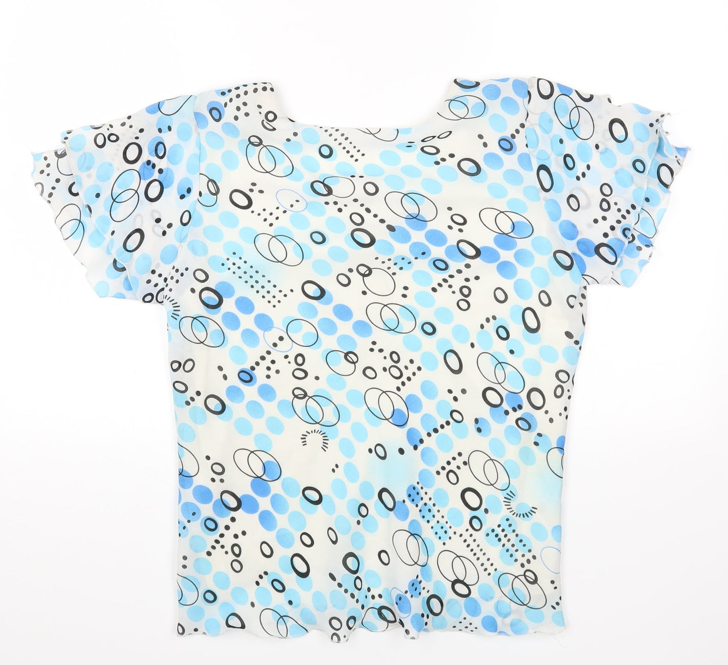 Soul Womens Multicoloured Geometric Polyester Basic T-Shirt Size 14 V-Neck