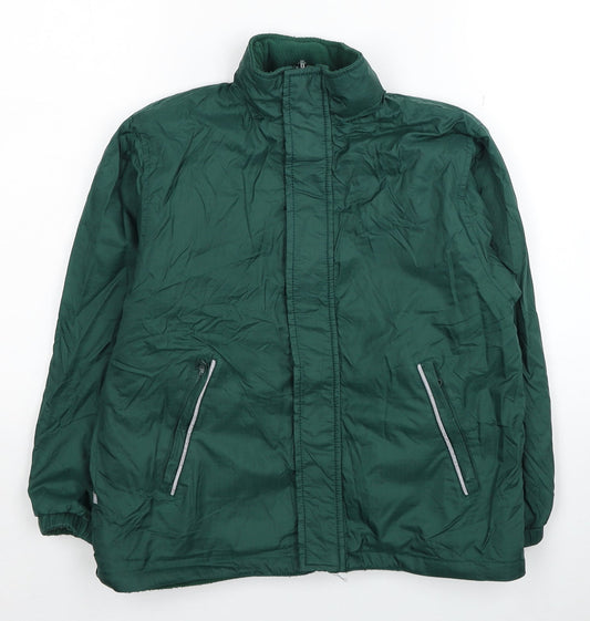 Snowgoose Boys Green Windbreaker Coat Size 7-8 Years Zip