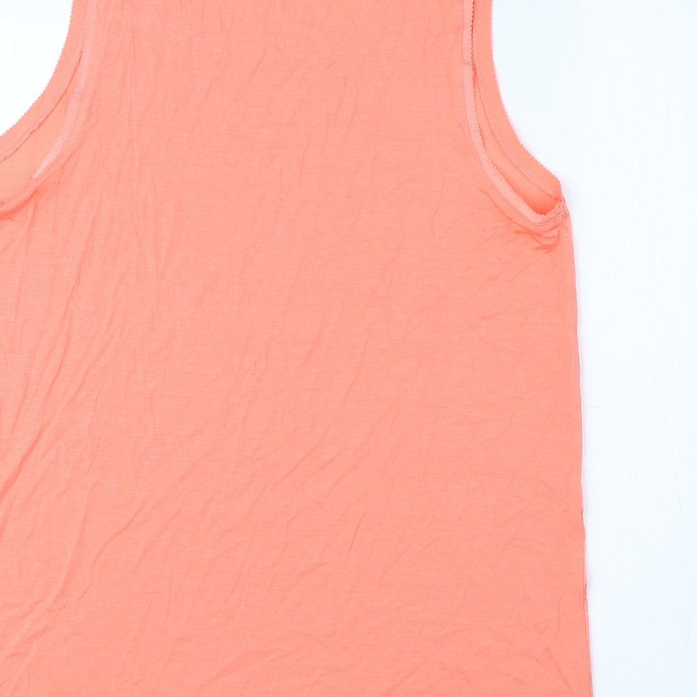 Marks and Spencer Womens Pink Polyester Basic Tank Size 10 Boat Neck