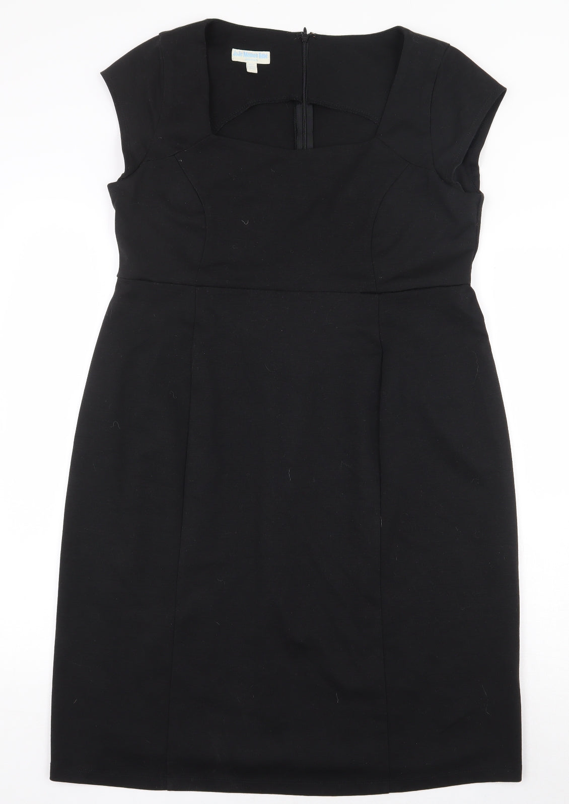 JoJo Maman Bébé Womens Black Viscose A-Line Size 14 Square Neck Zip