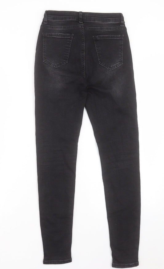 Happy Pink Womens Black Cotton Skinny Jeans Size 24 in L27 in Regular Button