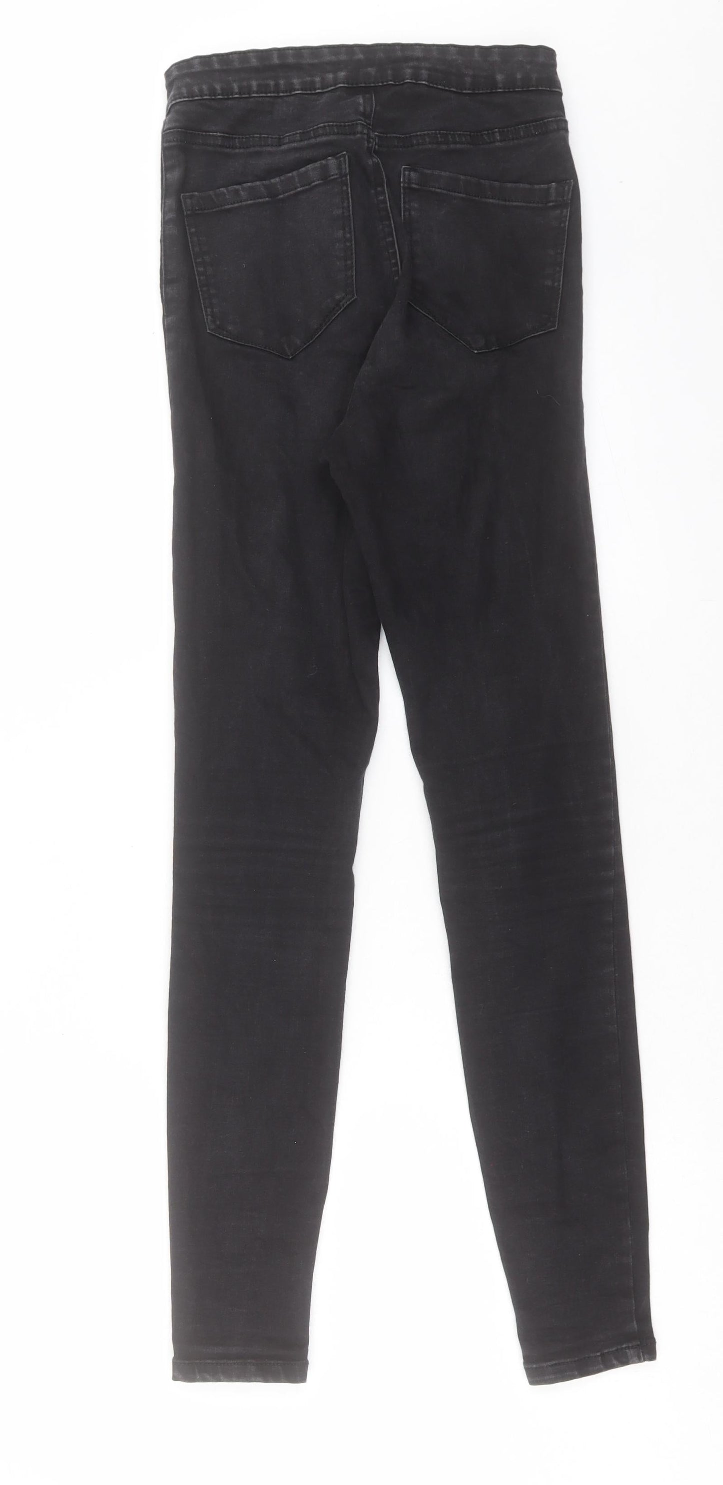 Denim & Co. Womens Black Cotton Skinny Jeans Size 8 L28 in Regular Button