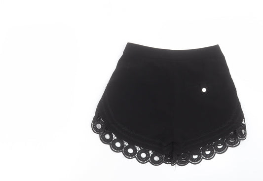 Drole de Copine Womens Black Polyester Sailor Shorts Size 8 L4 in Regular Hook & Eye